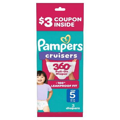 Pampers Cruisers 360 Trial Pack Disposable Diapers - Size 5 - 3ct