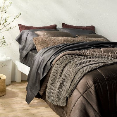 Textured Boucle Lumbar Decorative Throw Pillow Brown - Casaluna (LOCAL PICKUP ONLY)
