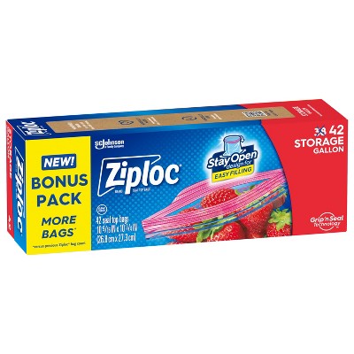 Ziploc Storage Gallon Bags with Grip 'n Seal Technology - 42ct