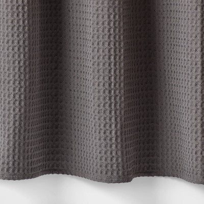 72"x72" Waffle Weave Shower Curtain Dark Gray - Threshold