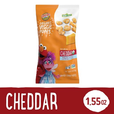 Earth's Best Organic Veggie Cheddar Puffs Baby & Toddler Snacks Sesame Street - 1.55oz