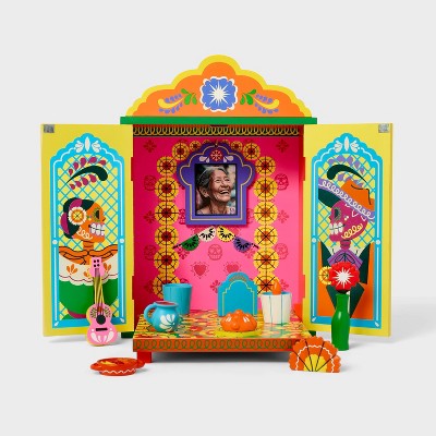 11pc Dia de Muertos Mini Wood Ofrenda Decorative Set