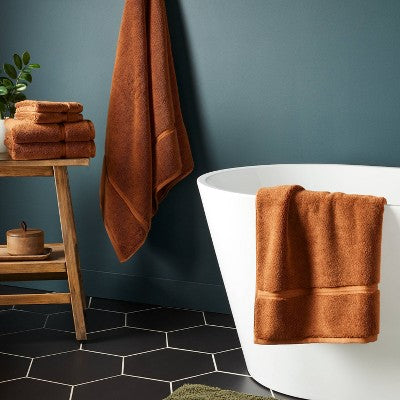 2pk Spa Plush Hand Towel Set Caramel - Threshold