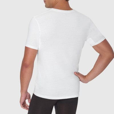 Hanes Premium Men's Sweat Block V-Neck Undershirt 3pk - White XXL: Cotton, Lightweight, Tagless, Moisture Wicking