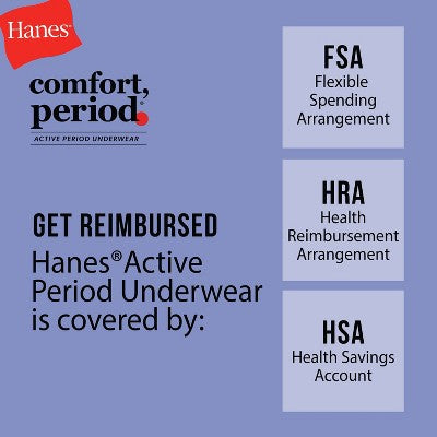Hanes Women's 3pk Comfort Active Thong Period Underwear - L