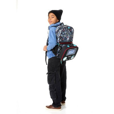 Locker Club Kids' 16L Kids Backpack with Lunch Box Headphone - Black: Preschool, Tear-Resistant