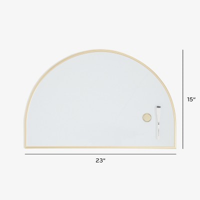 U Brands 15"x23" Metal Frame Arch Dry Erase Board Gold: Magnetic Whiteboard, Wall Mount, Includes Hardware (LOCAL PICKUP ONLY)