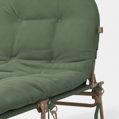 Folding Padded Outdoor Portable Beach Lounge Chair Green - Threshold (LOCAL PICKUP ONLY)