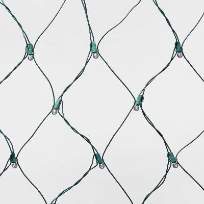 90ct LED Smooth Sphere Christmas Net Lights Warm White with Green Wire - Wondershop