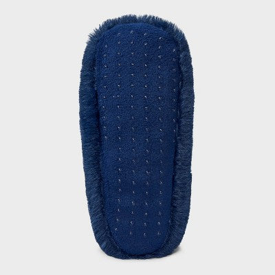 Women's Faux Fur Cozy Pull-On Slipper Socks with Grippers - Auden Navy M/L