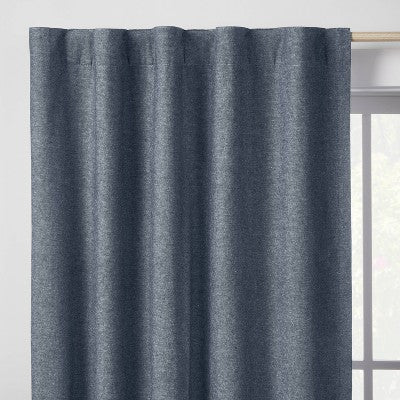 63" Blackout Chambray Cotton Kids' Panel Navy - Pillowfort