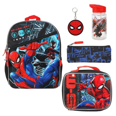 Spider-Man Kids' 15.5L 5pc Backpack Set with Lights - Black