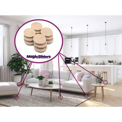Magic Sliders 20ct 3/4in Round Ultra HD Self-Stick Adhesive Pads - Brown