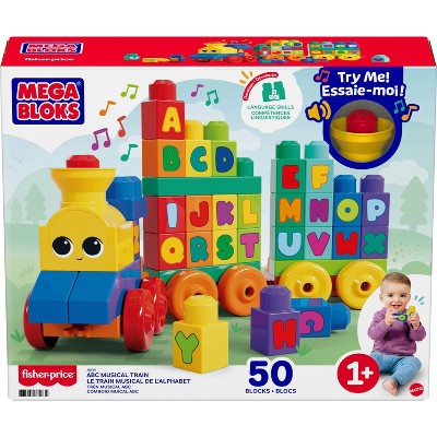 Mega Bloks ABC Musical Train Toy Building Blocks with Music - 50pc