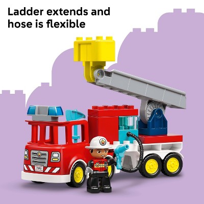 LEGO DUPLO Town Fire Truck with Hose and Firefighter Building Toy 10473