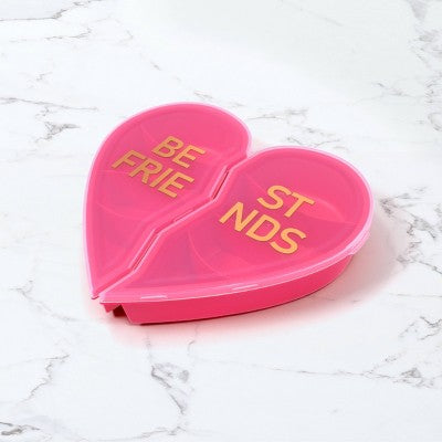 Cook With Color Valentine Best Friends Heart-Shaped Snack Box Pink