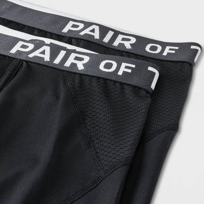 Pair of Thieves Men's SuperCool Long Leg Boxer Briefs 2pk - Black S