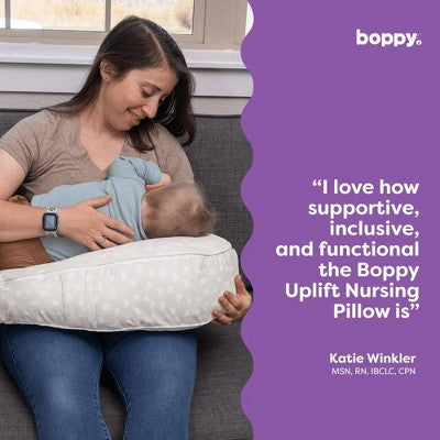 Boppy Uplift Nursing Pillow - Tan Pebbles: Polka Dots, 20" Length, 19.5" Width, 7" Thickness