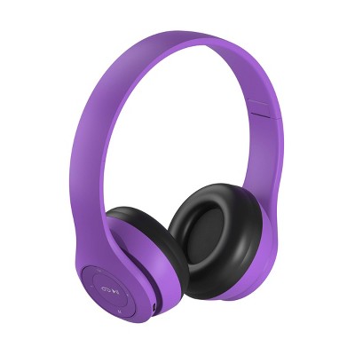 GEMS Over the Ear Wireless Headphones - Purple: Built-In Microphone, Micro USB Connection