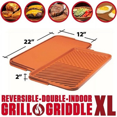 Gotham Steel Nonstick Double Grill and Griddle Reversible X-Large Pan