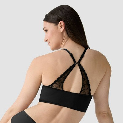 True & Co. Women's Everybody Boost Plunge Bra - Black L