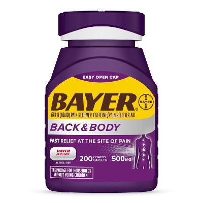 Bayer NSAID Aspirin Extra Strength Back & Body 500Mg Tablets - 200ct