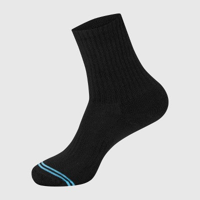 Hanes Premium Women's 6pk Cool Comfort Cushioned Crew Socks - Black 5-9