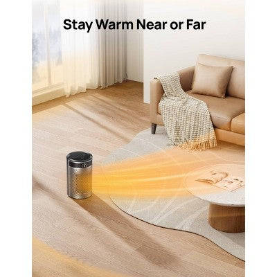 DREO 1500W Atom 416 10" Whisper-Quiet Portable Ceramic Space Heater with Temp Control and ECO Mode Timer with Remote Non-oscillating