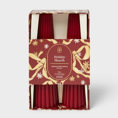 Set of 2 Holiday Hearth Taper Candles - Threshold