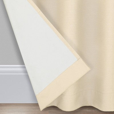 1pc 42"x95" Blackout Braxton Thermaback Window Curtain Panel Khaki - Eclipse: Thermal Insulated, Modern Decor