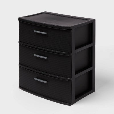 3 Drawer Wide Tower - Black - Brightroom (LOCAL PICKUP ONLY)