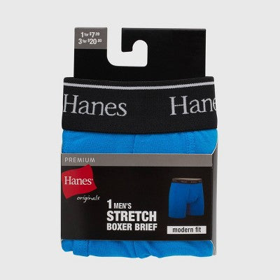 Hanes Originals Premium Men's Boxer Briefs - Blue S