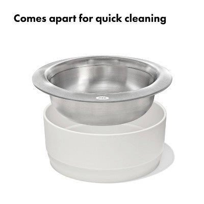 OXO 2 Cup Nonslip Dog Bowl - White