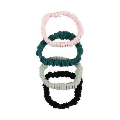 Goody Sport Thin Scrunchie - 4pk - Green/Pink