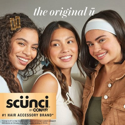 scunci No Damage Elastic Hair Ties - Black - Fine Hair - 34pcs
