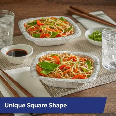 Hefty Extra Deep Disposable Bowls 6" - 35ct: Square, Abstract Pattern, 15 Volume