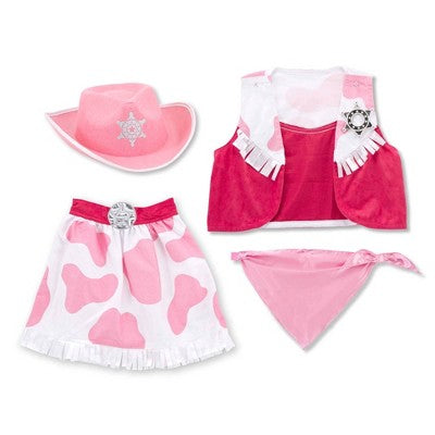 Melissa & Doug Cowgirl Role Play Costume Set (5pcs) - Skirt, Hat, Vest, Badge, Scarf: Toddler Western Apparel (LOCAL PICKUP ONLY)