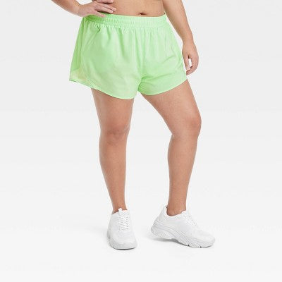 Women's Woven Mid-Rise Run Shorts 3" - All In Motion Light 3X