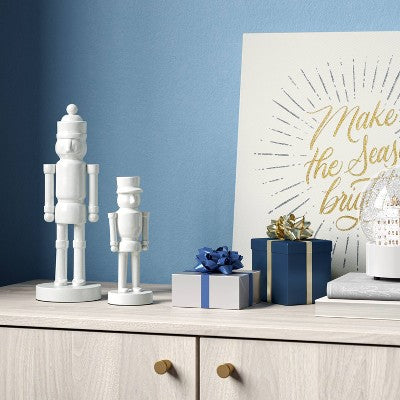 Christmas Small Aluminum Nutcracker White - Threshold