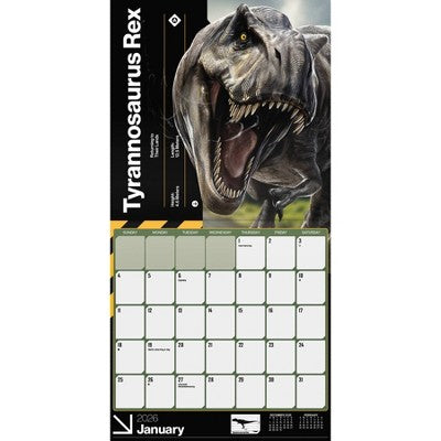 DateWorks 12"x12" 2026 Jurassic Wall Calendar
