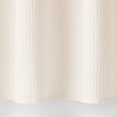 Waffle Weave Shower Curtain Ivory - Threshold