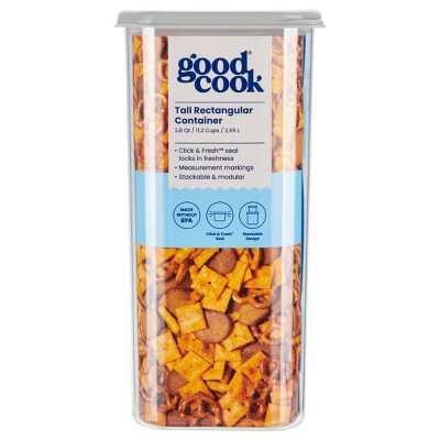 GoodCook 2.8qt 2pc Tall Rectangle + Lid Food Storage Containers Gray