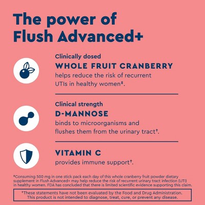 Uqora Flush Advanced+ Urinary Tract Drink Mix Dietary Supplement Powder - 10ct