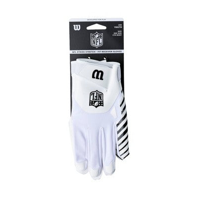 NFL Adult Stride Receiver Football Gloves - S/M White