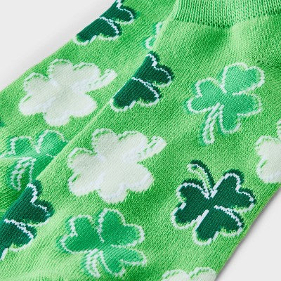 Women's Shamrock St. Patrick's Day Low Cut Socks - Green 4-10: Recycled Polyester Knit, Banded Cuff