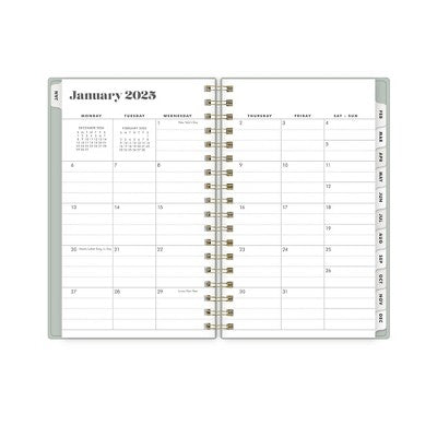 The Everygirl Planner 2025 Weekly/Monthly Planner 6.3"x4.33" Wirebound Solid Soft Sage: Adult Stationery, Calendar, Tabs