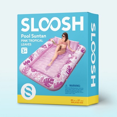Sloosh Inflatable Tanning Pool Suntan Lounge Lounger Float for Adults Extra Large Suntan Tub Pool Floats Sun Tan Tub - Pink