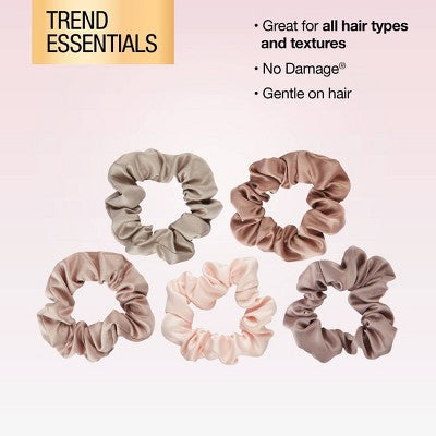 scunci Classic Comfort Mini Satin Scrunchies - Pinks/Tans - All Hair - 5pcs