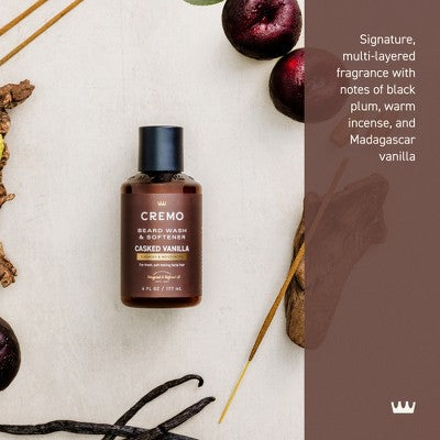Cremo 2-in-1 Beard Wash and Softener - Casked Vanilla - 6 fl oz