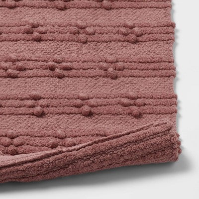 20"x30" Dotted Striped Bath Rug Mauve - Threshold